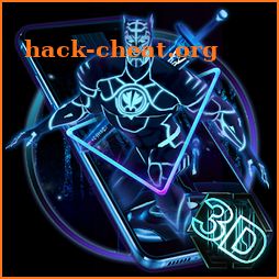 3D Black Neon Panther Hero Theme icon