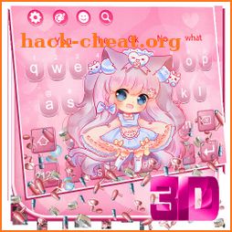 3D Charming Cute Girl Gravity Keyboard Theme👧 icon