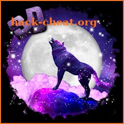 3d Galaxy wolf icon