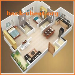 3D house plan designs icon