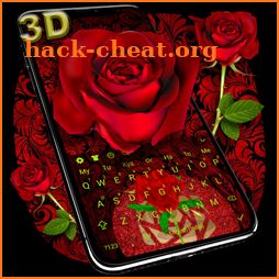 3D Red Rose Keyboard icon