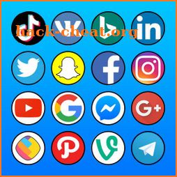 All in one social media and social network icon