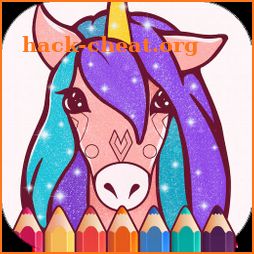 Animated Glitter Coloring Book - Unicorn icon