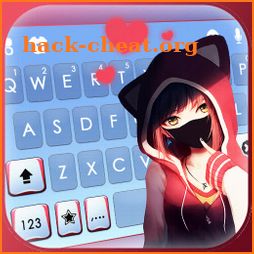 Anime Girl Mask Keyboard Background icon