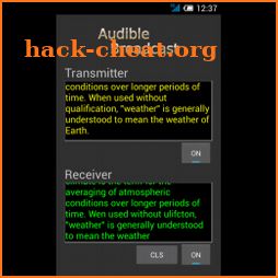 Audible Broadcast text to sound walkie-talkie icon