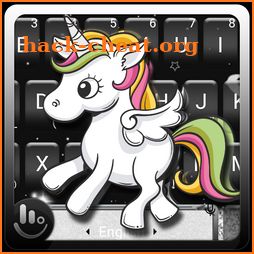 Black Cute Glitter Unicorn Keyboard Theme icon