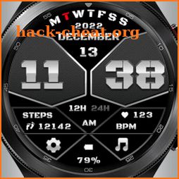 Black Digital Watch Face MJ072 icon