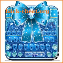 Blue Glitter Bow Knot Keyboard Theme🎀 icon