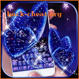 Blue Glitter Butterfly Keyboard Theme icon