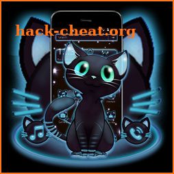 Blue Neon Glow Kitty Theme icon