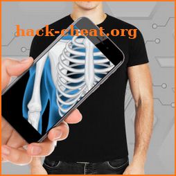 Body scanner x ray girl camera icon