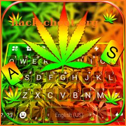 Bright Neon Weed Keyboard Background icon