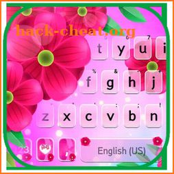 Bright Pink Floral Keyboard Background icon