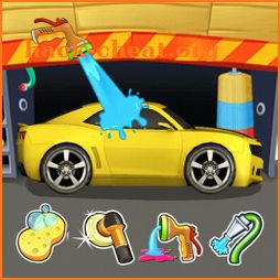 Car wash kids garage icon