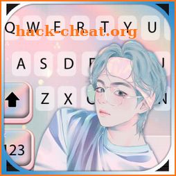 Cartoon Kpop Boy Keyboard Background icon