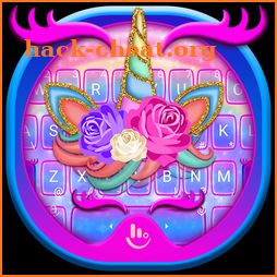 Colorful Pink Glitter Unicorn Keyboard Theme icon