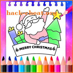 Coloring Christmas and Santa icon