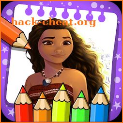 coloring moana of vaiana princess icon