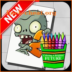 Coloring plants vs zombies icon