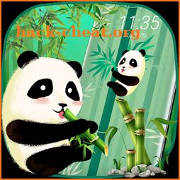 Cute Panda- lock screen theme icon