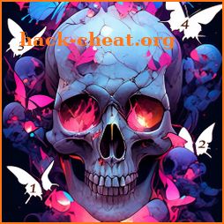 Dark Skeleton Color by number icon