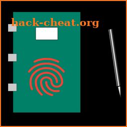 Diary with Fingerprint Lock icon