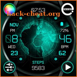 Earth HUD - digital watch face icon