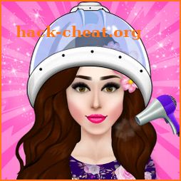 Fashion dress up, makeup spa icon