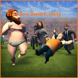 Fat football run! 3d game! Fan on a field! icon