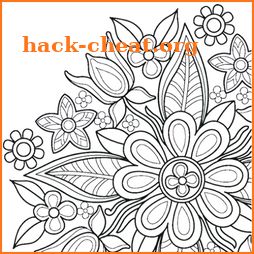 Flowers Mandala coloring book icon