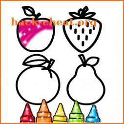 Fruit & vegetables Coloring Book For Kids Glitter icon