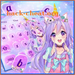 Galaxy Unicorn Rainbow Girl Keyboard icon