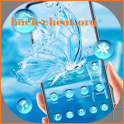 Glass crystal butterfly theme with water quality icon