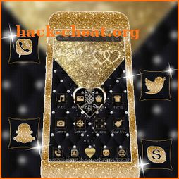 Glitter Gold Black Heart Theme icon