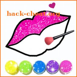 Glitter Lips with Makeup Brush Set coloring Game icon