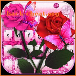 Glittering Rose Butterfly Keyboard icon