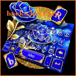 Gold Blue Rose Crystal Keyboard Theme icon