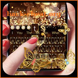 Gold Glitter Butterfly Keyboard icon