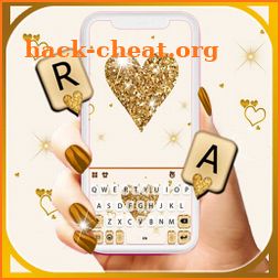 Gold Glitter Heart Keyboard Background icon