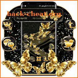 Golden Butterfly Glitter Launcher Theme icon