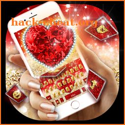 Golden Red Luxury Heart Keyboard Theme icon