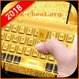 Golden Smart Keyboard with Emoji icon