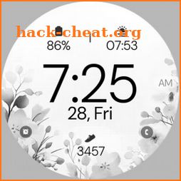 Gray Floral elegant watch face icon