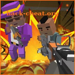 GunGame shooting warfare: blocky gangster icon