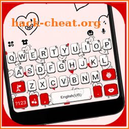 Hearts Doodles Keyboard Theme icon