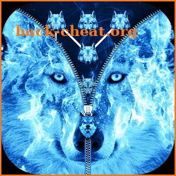 Ice Fire Wolf Lock Screen Zipper icon