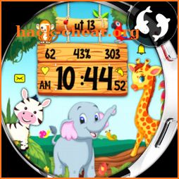 Jungle cute cartoon animals icon