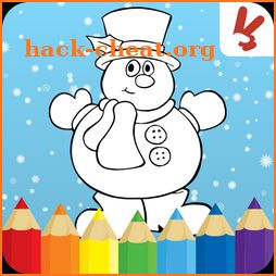 Kids coloring book christmas icon