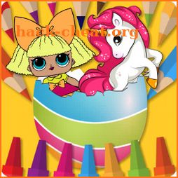 Kids Coloring Surprise Eggs Cute Princess Dolls icon