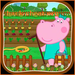 Kids family farm icon